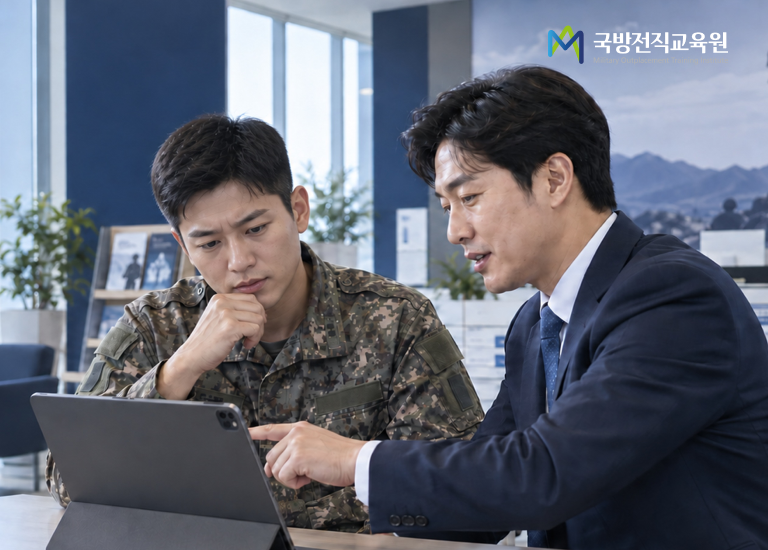 디자인펀치 제작 - 국방전직교육원 AI역량프로그램 Responsive Web/App 메인 비주얼 (모바일)
